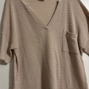 BiBi Textured Knit Top in Beige